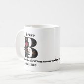 B-Monogramm-kundenspezifisches Zitat/Name Kaffeetasse (Vorderseite Links)
