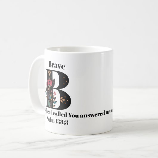 B-Monogramm-kundenspezifisches Zitat/Name Kaffeetasse (Vorderseite Links)