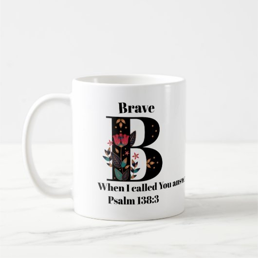 B-Monogramm-kundenspezifisches Zitat/Name Kaffeetasse (Links)