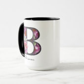 B Monogramm Lila florale Tasse für Personalisierte (Vorderseite Links)
