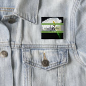 B-Monogramm mit einem eleganten Calla-Lilien-Knopf Button (Beispiel)