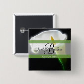 B-Monogramm mit einem eleganten Calla-Lilien-Knopf Button (Vorne & Hinten)