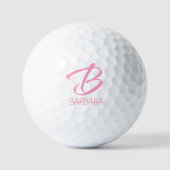 B Monogramm Personalisiert rosa Golfball (Vorderseite)
