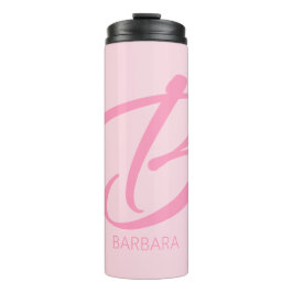 B Monogramm Personalisiert rosa Thermosbecher