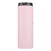 B Monogramm Personalisiert rosa Thermosbecher (Rückseite)
