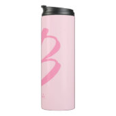 B Monogramm Personalisiert rosa Thermosbecher (Nach rechts gedreht)