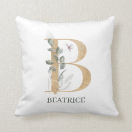 B Monogramm Personalisierter Rückenwirbel Kissen