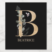 B Monogramm Personalisiertes Weinetikett (Einzelnes Label)