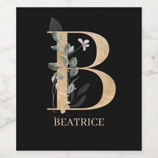 B Monogramm Personalisiertes Weinetikett (Einzelnes Label)