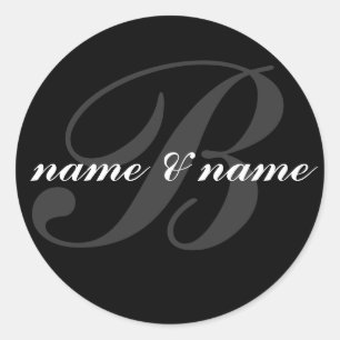 "b"-Monogramm Runder Aufkleber