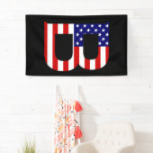 B Monogramm überlagert auf der Flagge der USA (v) Banner (Insitu)