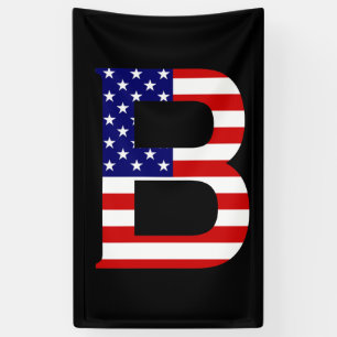 B Monogramm überlagert auf der Flagge der USA (v) Banner