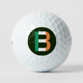 B Monogramm überlagert auf irischer Flagge tpv1 gb Golfball (Vorderseite)