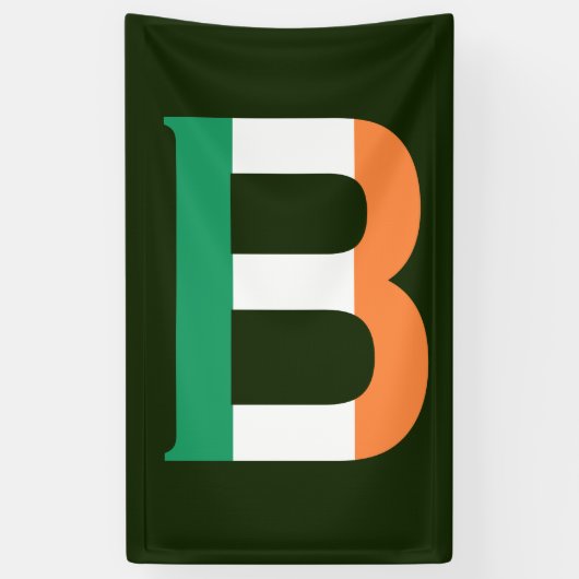 B Monogramm überlagert auf irischer Flagge (v) Banner (Vertikal)