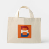 B Monogramm überlagert auf NLD-Flagge auf oder tcn Mini Stoffbeutel (Rückseite)