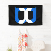 B Monogramm überlagert auf schottischer Flagge (v) Banner (Insitu)