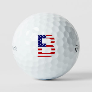 B Monogramm überlagert auf US-Flagge tmtp5 gbcnt Golfball