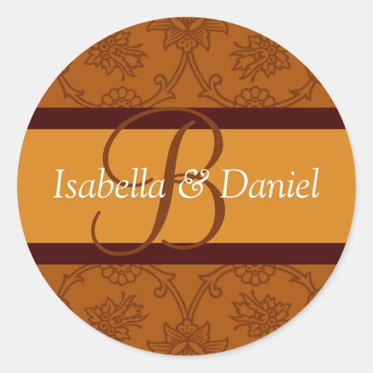 B Monogramme für Umschlag Aufkleber (Vorderseite)