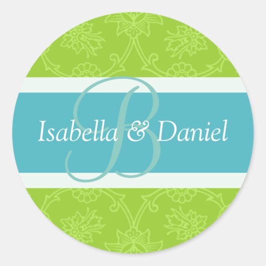 B Monogramme für Umschlag Aufkleber (Vorderseite)