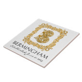"B" Nachname Hochzeitstag Monogramm Tile Fliese (Seite)