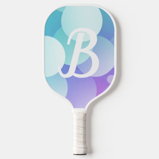 B Name Pickleball Paddle Lila Blue Buble Modern (Vorderseite)