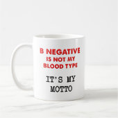 B Negative Funny Mug Kaffeetasse (Links)