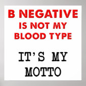 B Negatives Funny Poster (Vorne)
