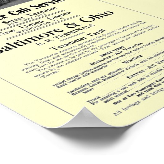 B+O BahnTaxameter Taxameter 1908 Poster (Ecke)