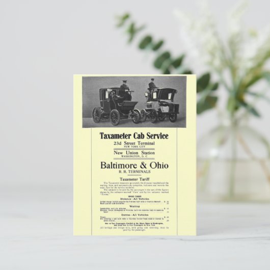 B+O BahnTaxameter Taxameter 1908 Postkarte (Stehend Vorderseite)