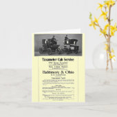 B+O-Eisenbahn Taxameter Fahrerhaus-Service 1908 Karte (Gelbe Blume)