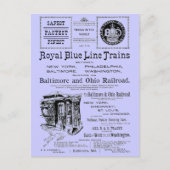 B+O Royal Blue Line Züge 1910 Postkarte (Vorderseite)
