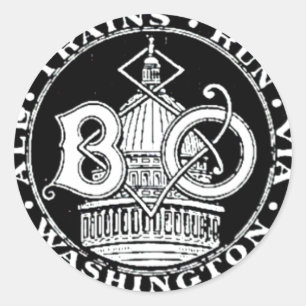 B+O Royal Blue Line Züge 1910 Round Sticker