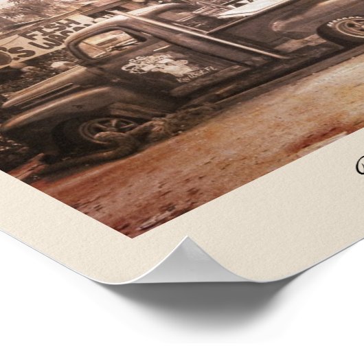 B.O.'s Fishwagon Key West Poster (Ecke)