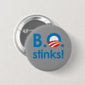 B.O. Stinks / Anti-Obama Button (Vorne & Hinten)