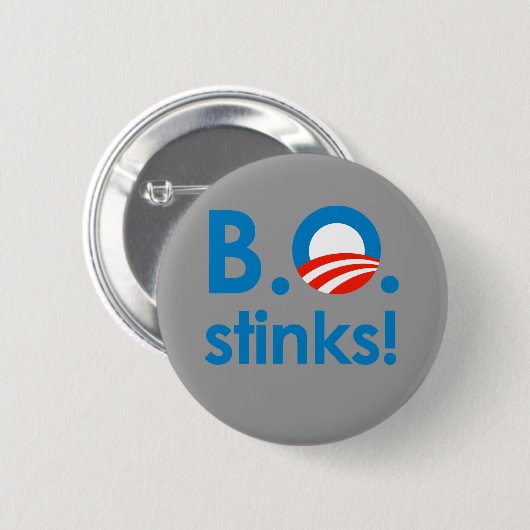 B.O. Stinks / Anti-Obama Button (Vorne & Hinten)