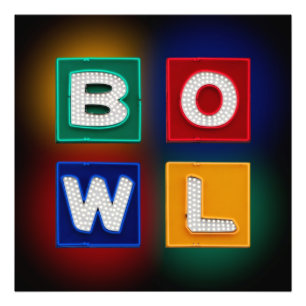 B O W L, Bowling Wall Art Fotodruck