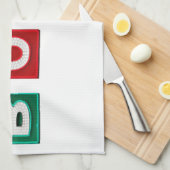 B O W L Buchstaben Geschirrtuch (Viertel Falte)