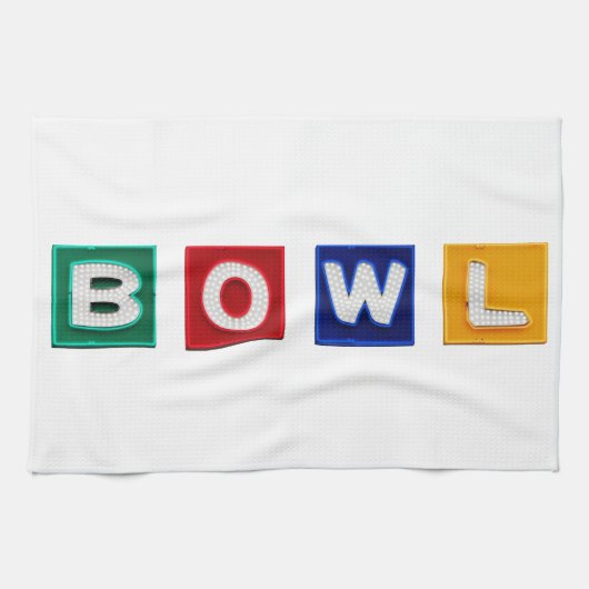 B O W L Buchstaben Geschirrtuch (Horizontal)