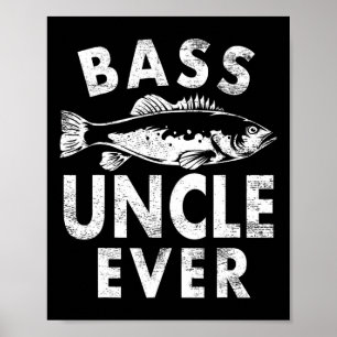 B Onkel je Fischen Geschenke Onkel Vatertag Poster