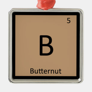 B - Periodische Tabelle der Butternut Squash Chemi Silbernes Ornament