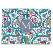 B Persian Boteh Paisley Pattern Monogram LGift B Große Geschenktüte (Vorderseite)