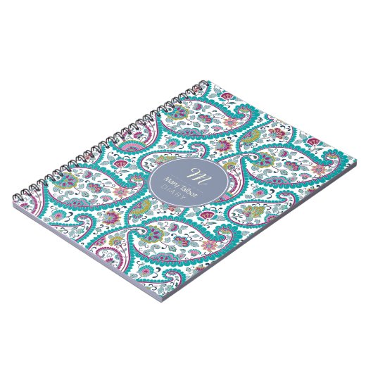 B Persian Boteley Pattern Monogram Diary N Notizblock (Linke Seite)