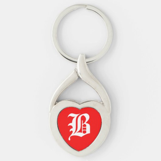 "B" Red Heart Schlüsselanhänger (Vorderseite)