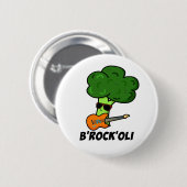 B-Rock-Oli Funny Rocker Broccoli Pun Button (Vorne & Hinten)