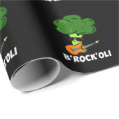 B-Rock-Oli Funny Rocker Broccoli Pun Dark BG Geschenkpapier (Rolleneckpunkt)