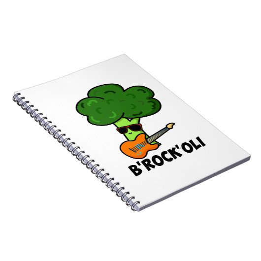 B-Rock-Oli Funny Rocker Broccoli Pun Notizblock (Rechte Seite)