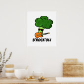 B-Rock-Oli Funny Rocker Broccoli Pun Poster (Küche)