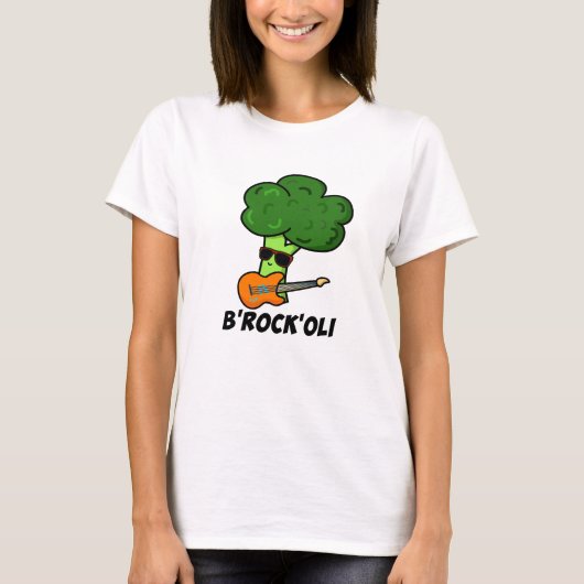 B-Rock-Oli Funny Rocker Broccoli Pun T-Shirt (Vorderseite)