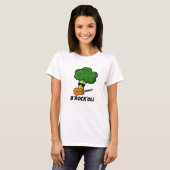 B-Rock-Oli Funny Rocker Broccoli Pun T-Shirt (Vorne ganz)