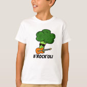 B-Rock-Oli Funny Rocker Broccoli Pun T-Shirt (Vorderseite)